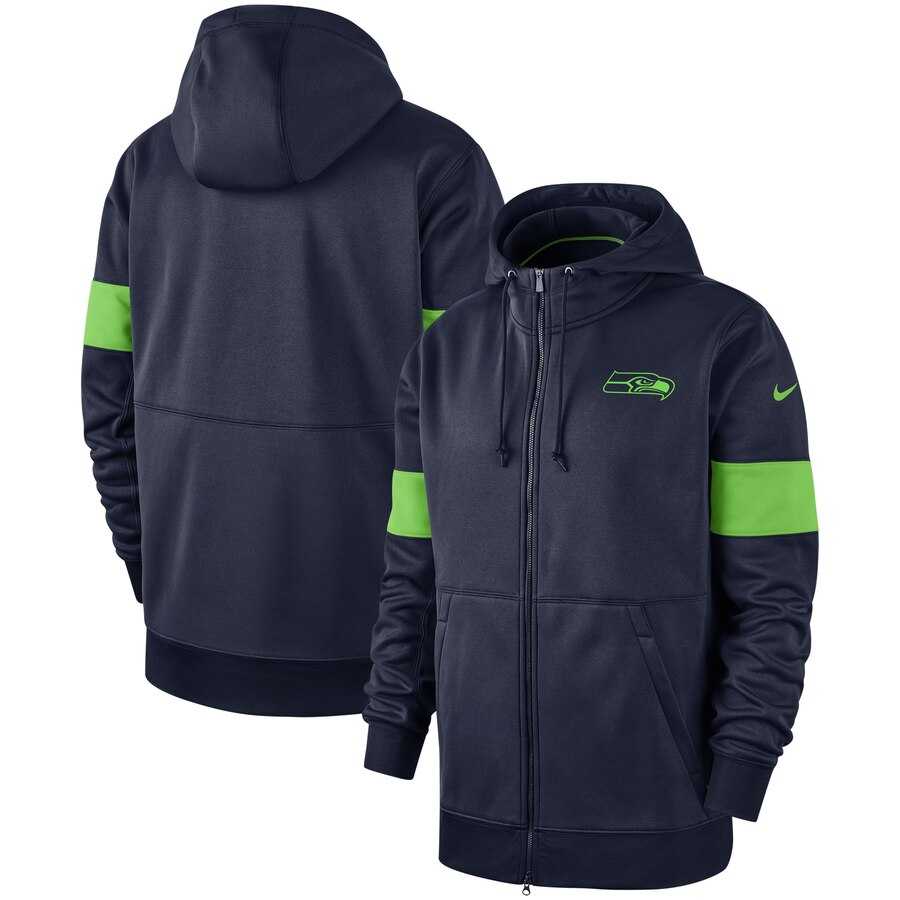 Seattle Seahawks Nike Sideline Performance Full Zip Hoodie College Navy,We sell and wholesale Seattle Seahawks Nike Sideline Performance Full Zip Hoodie College Navy on line form chian!